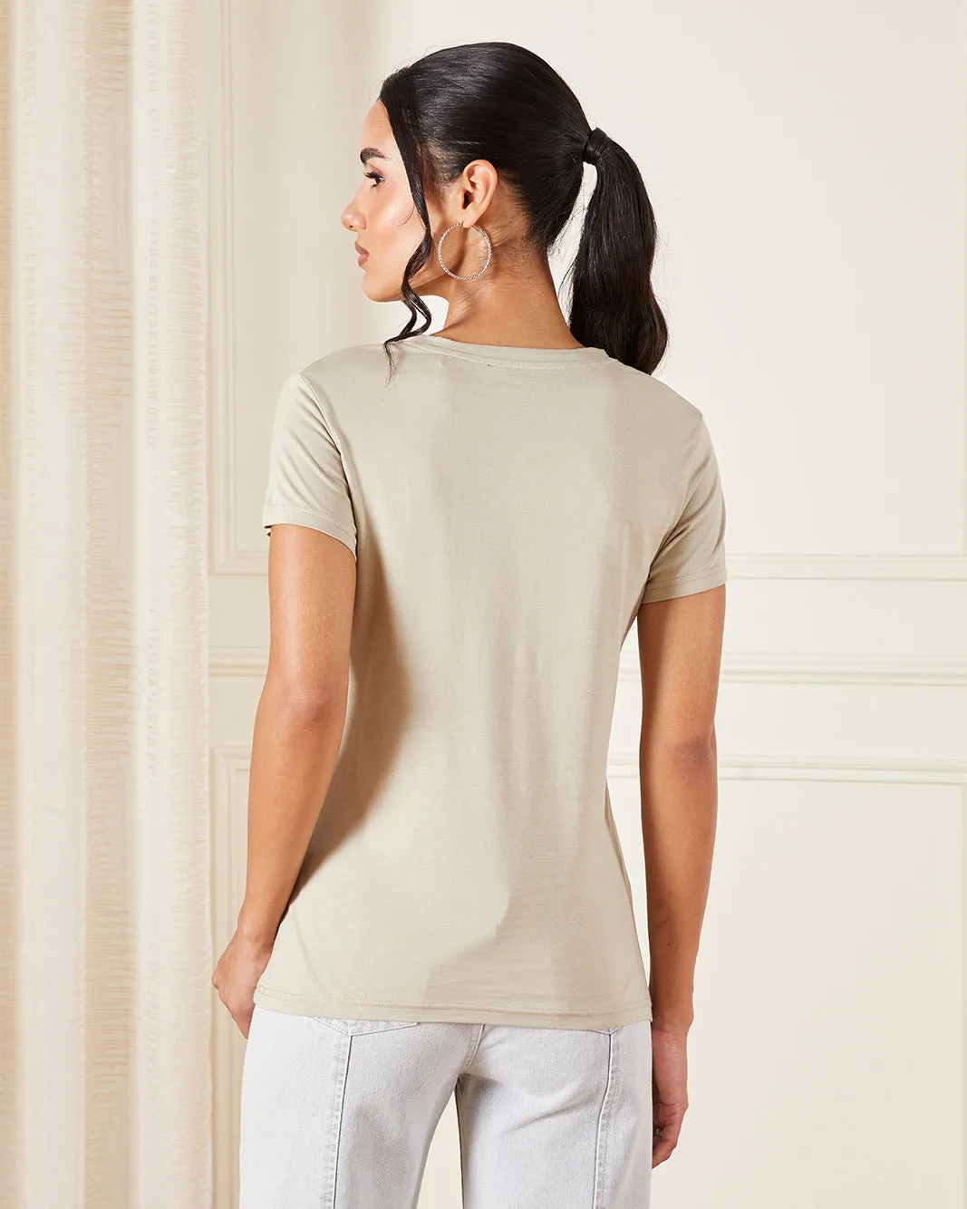 Women Ivory Printed T-Shirt sold by Redtag product image thumbnail 3