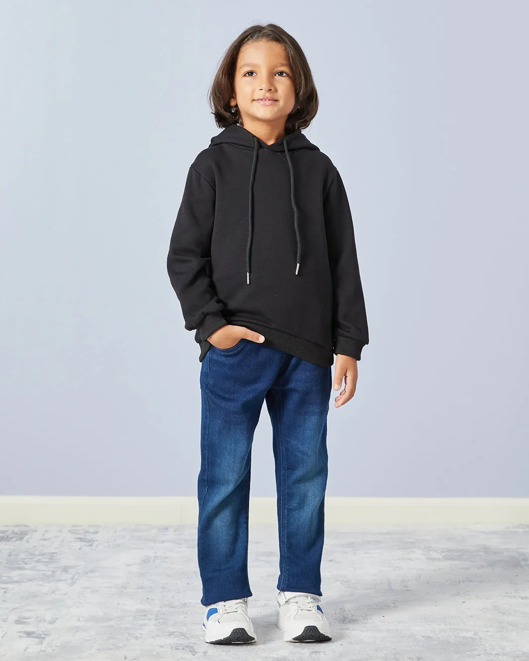 Boys Black Hooded Sweatshirt sold by Redtag product image thumbnail 2