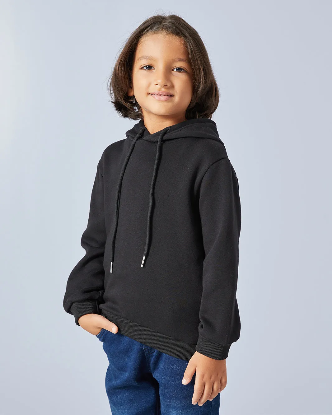 Boys Black Hooded Sweatshirt sold by Redtag