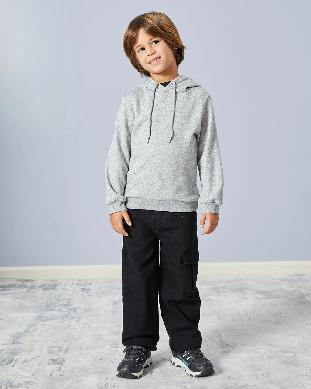 Boys Grey Hooded Sweatshirt sold by Redtag product image thumbnail 2