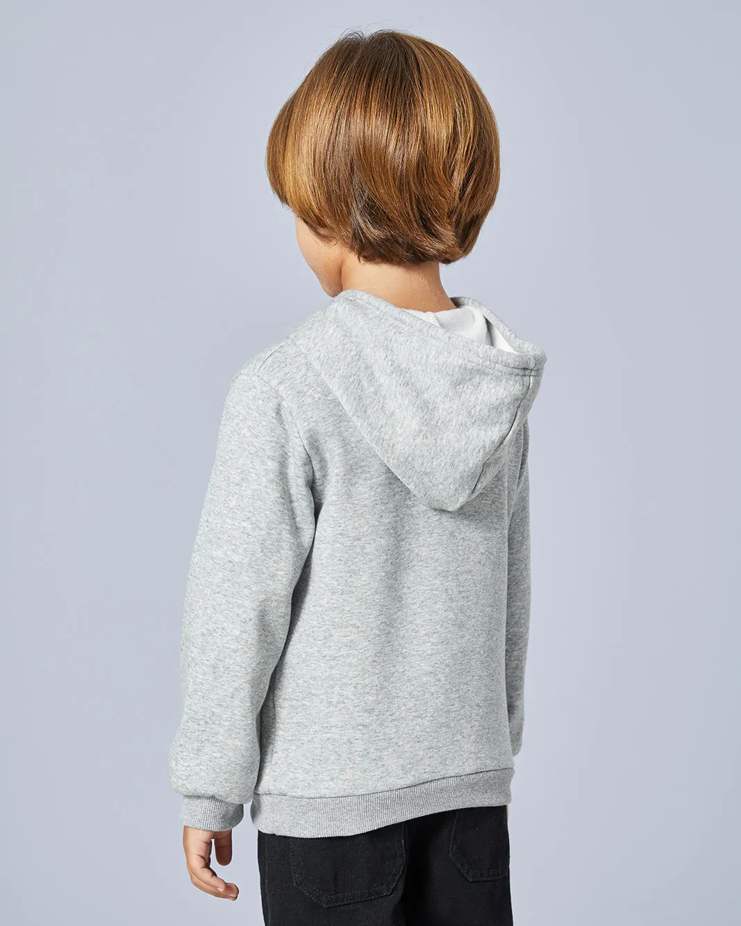 Boys Grey Hooded Sweatshirt sold by Redtag product image thumbnail 3