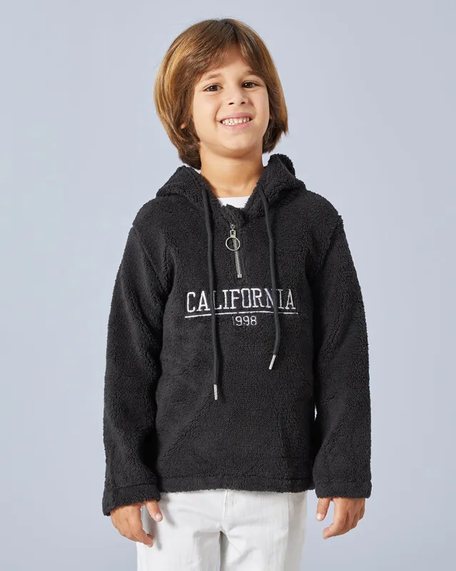 Boys Black Hooded Sweatshirt sold by Redtag
