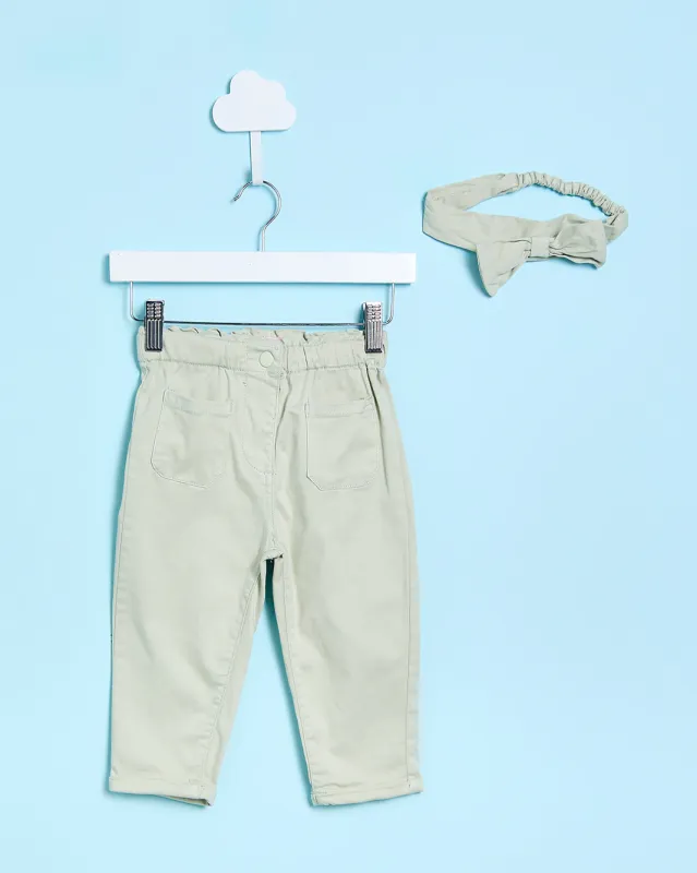 Infant Girls Green Trousers With A Headband sold by Redtag