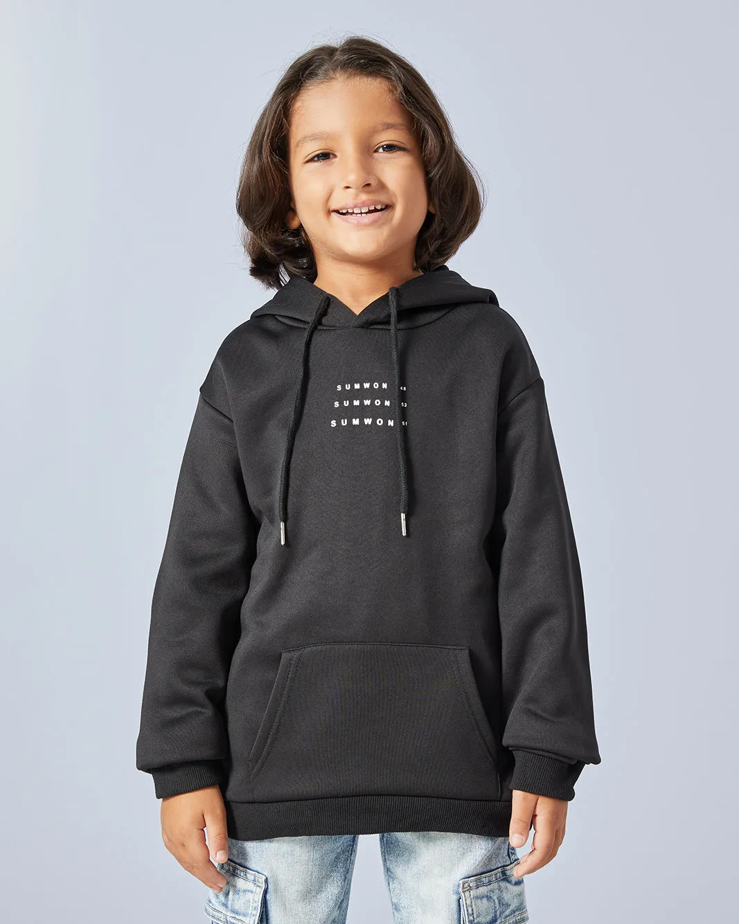 Boys Black Hooded Sweatshirt sold by Redtag