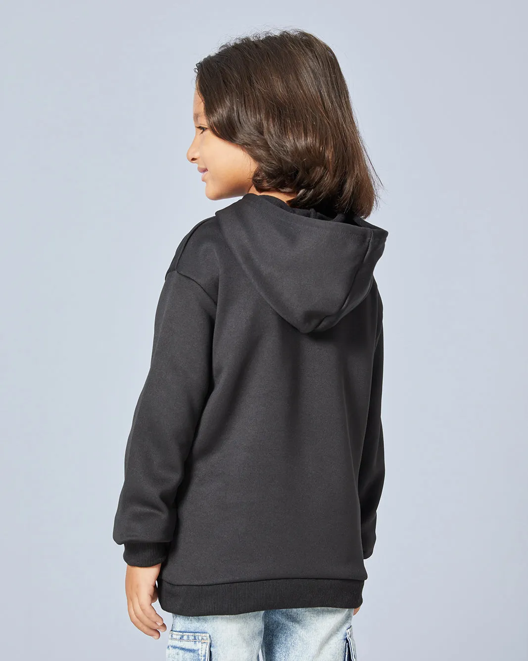 Boys Black Hooded Sweatshirt sold by Redtag product image thumbnail 3