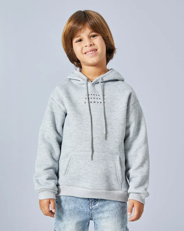 Boys Grey Hooded Sweatshirt sold by Redtag