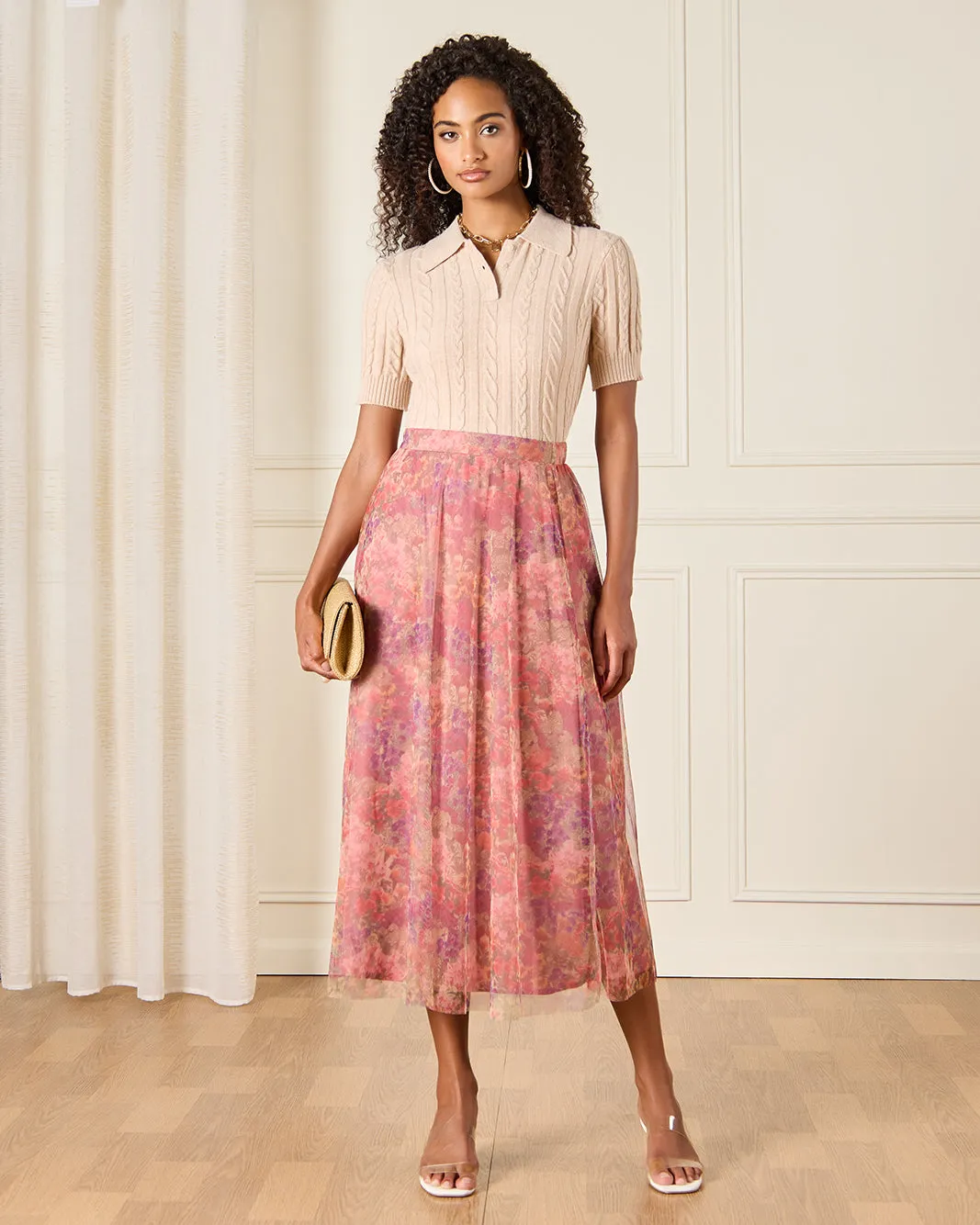 Women Beige Knitted Polo Pullover sold by Redtag product image thumbnail 2