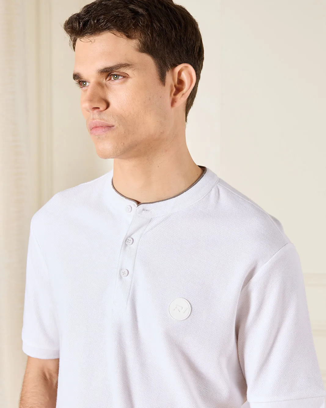 Men Ivory Standup Color Polo Shirt sold by Redtag product image thumbnail 4