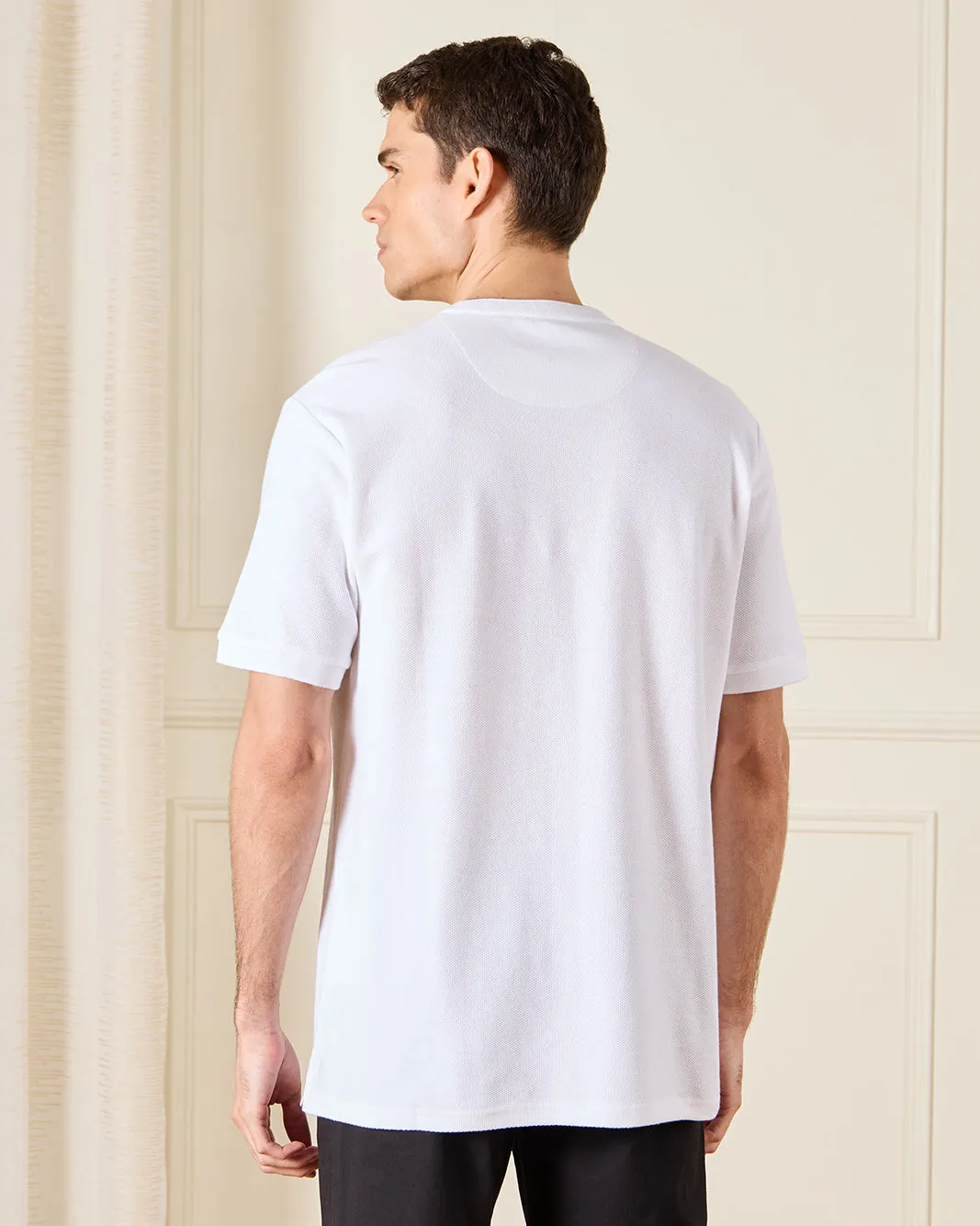 Men Ivory Standup Color Polo Shirt sold by Redtag product image thumbnail 3