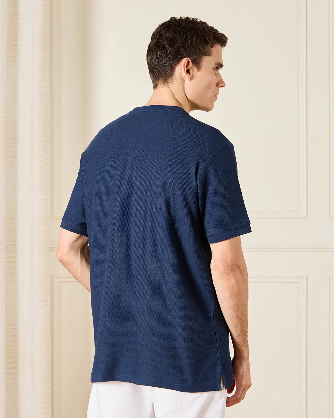 Men Navy Embroidered Polo Shirt sold by Redtag product image thumbnail 3