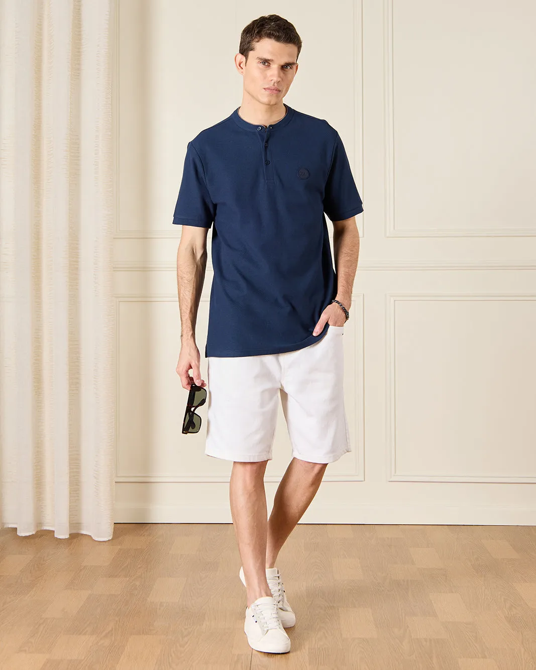 Men Navy Embroidered Polo Shirt sold by Redtag product image thumbnail 2