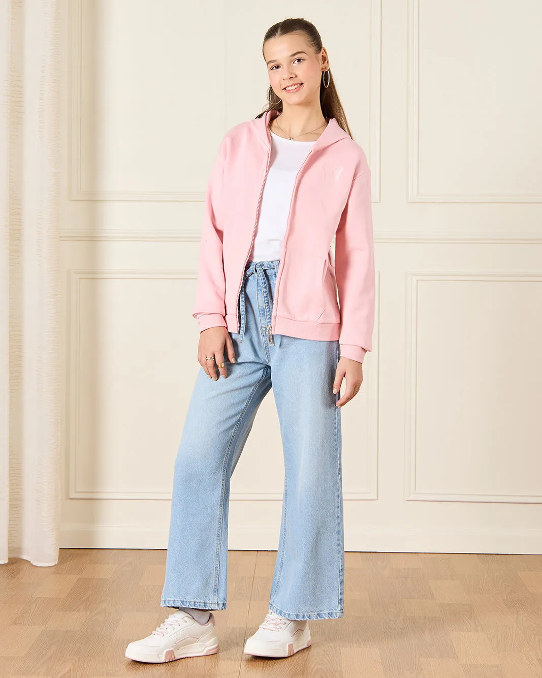 Senior Girls Pink Hooded Sweatshirt sold by Redtag product image thumbnail 2