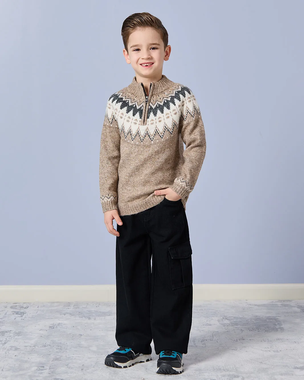 Boys Brown Knitted Pullover sold by Redtag product image thumbnail 2