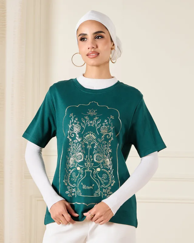 Women Green Printed Blouse sold by Redtag