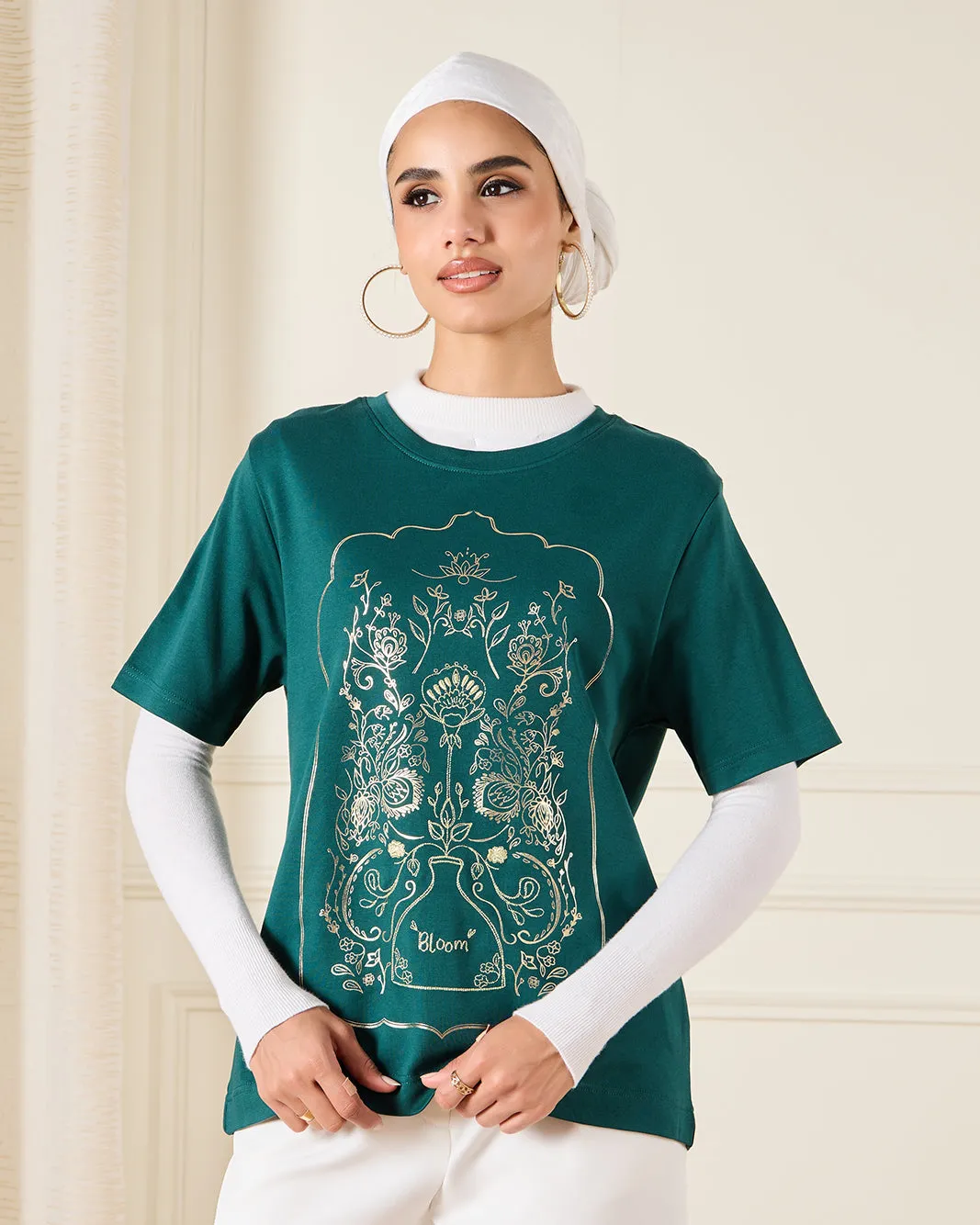 Women Green Printed Blouse sold by Redtag