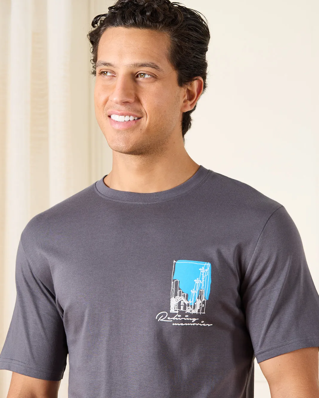 Men Grey Basic Graphic T-Shirt sold by Redtag product image thumbnail 4