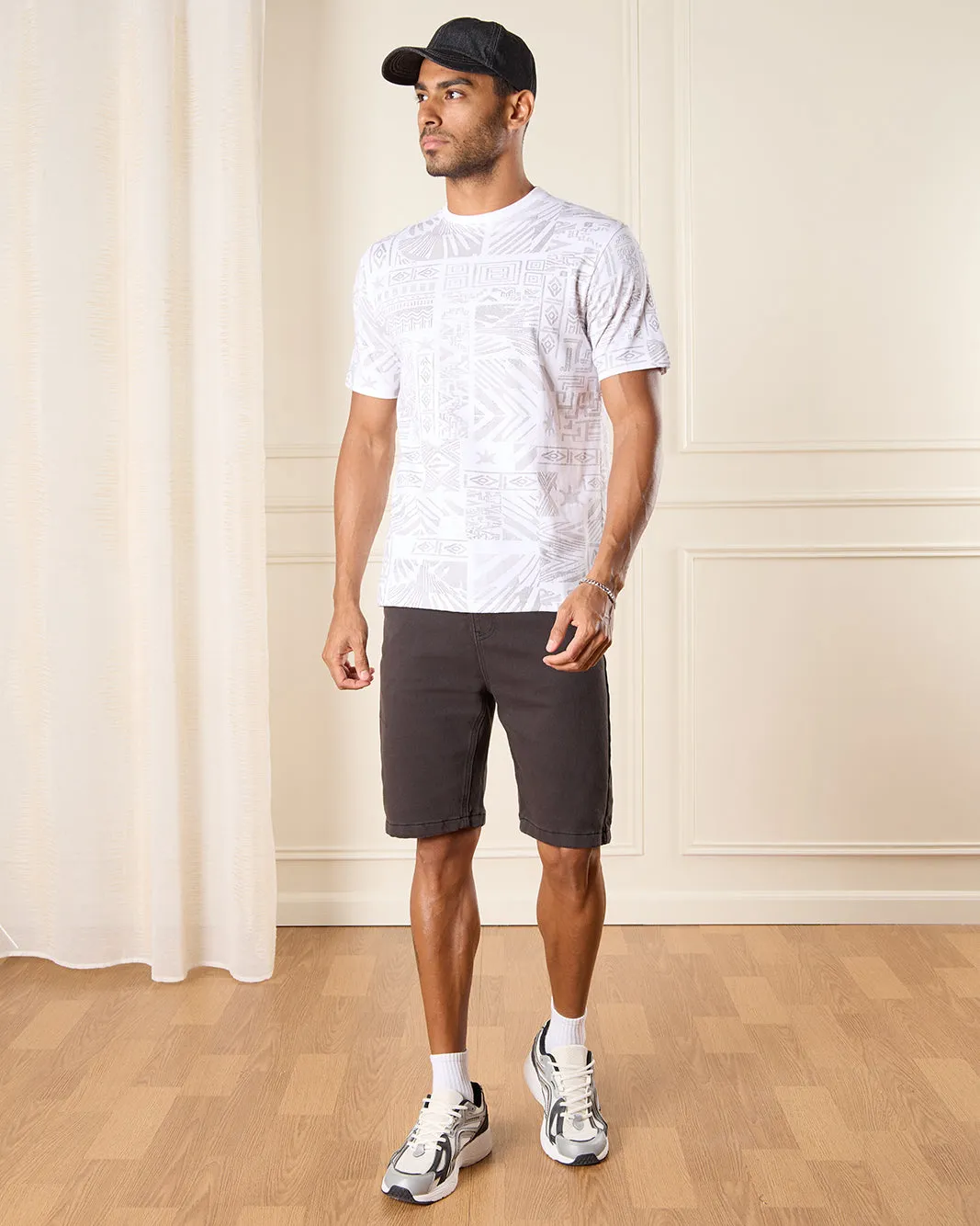 Men Grey Knit Denim Shorts sold by Redtag product image thumbnail 2