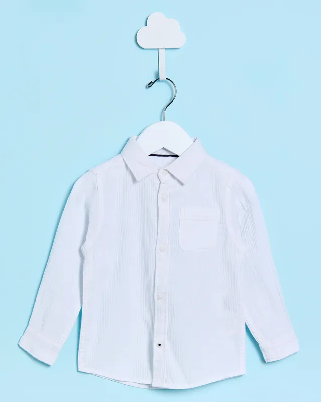 Infant Boys White Oxford Shirt sold by Redtag