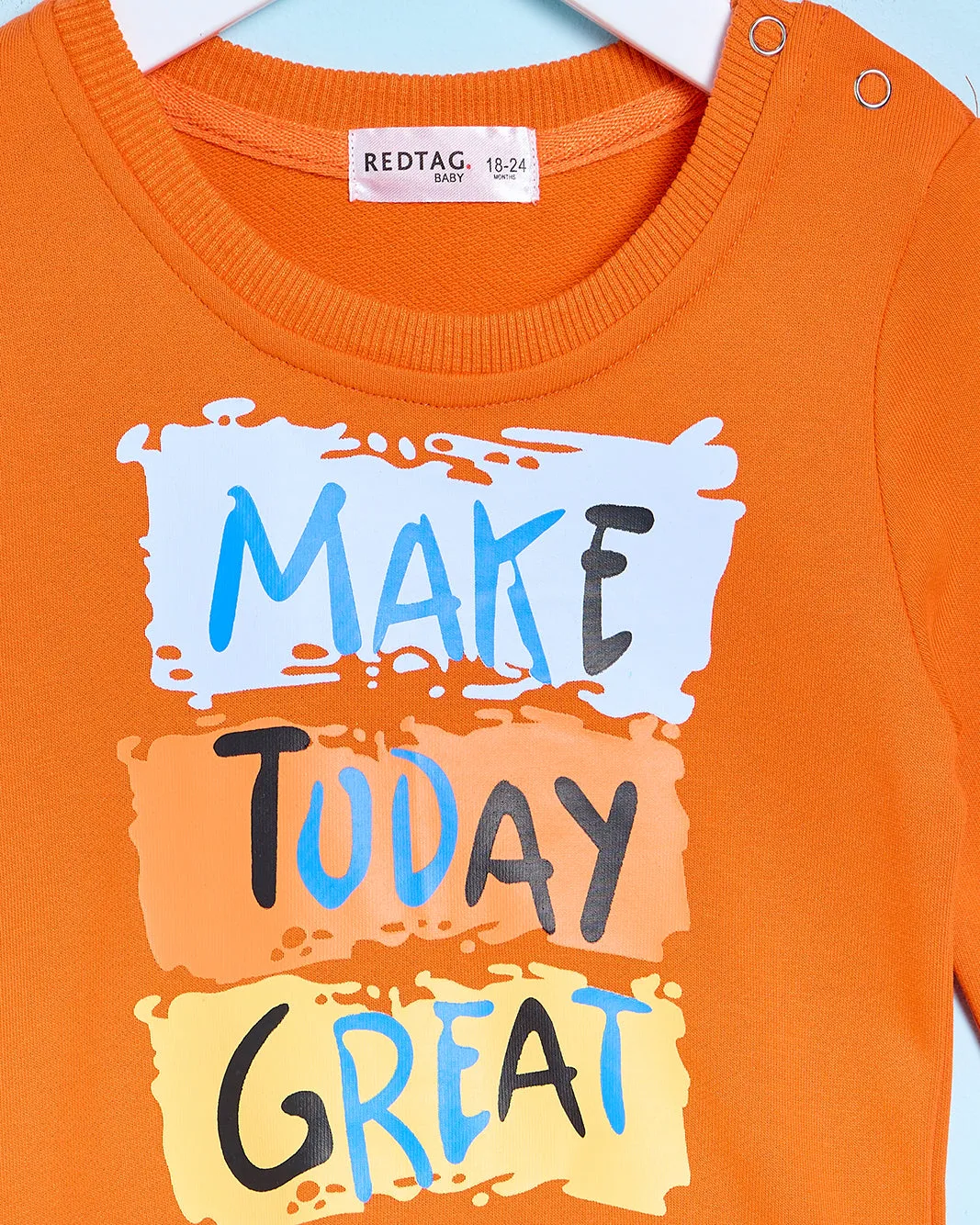 Infant Boys Orange Long Sleeves T-Shirt sold by Redtag product image thumbnail 2