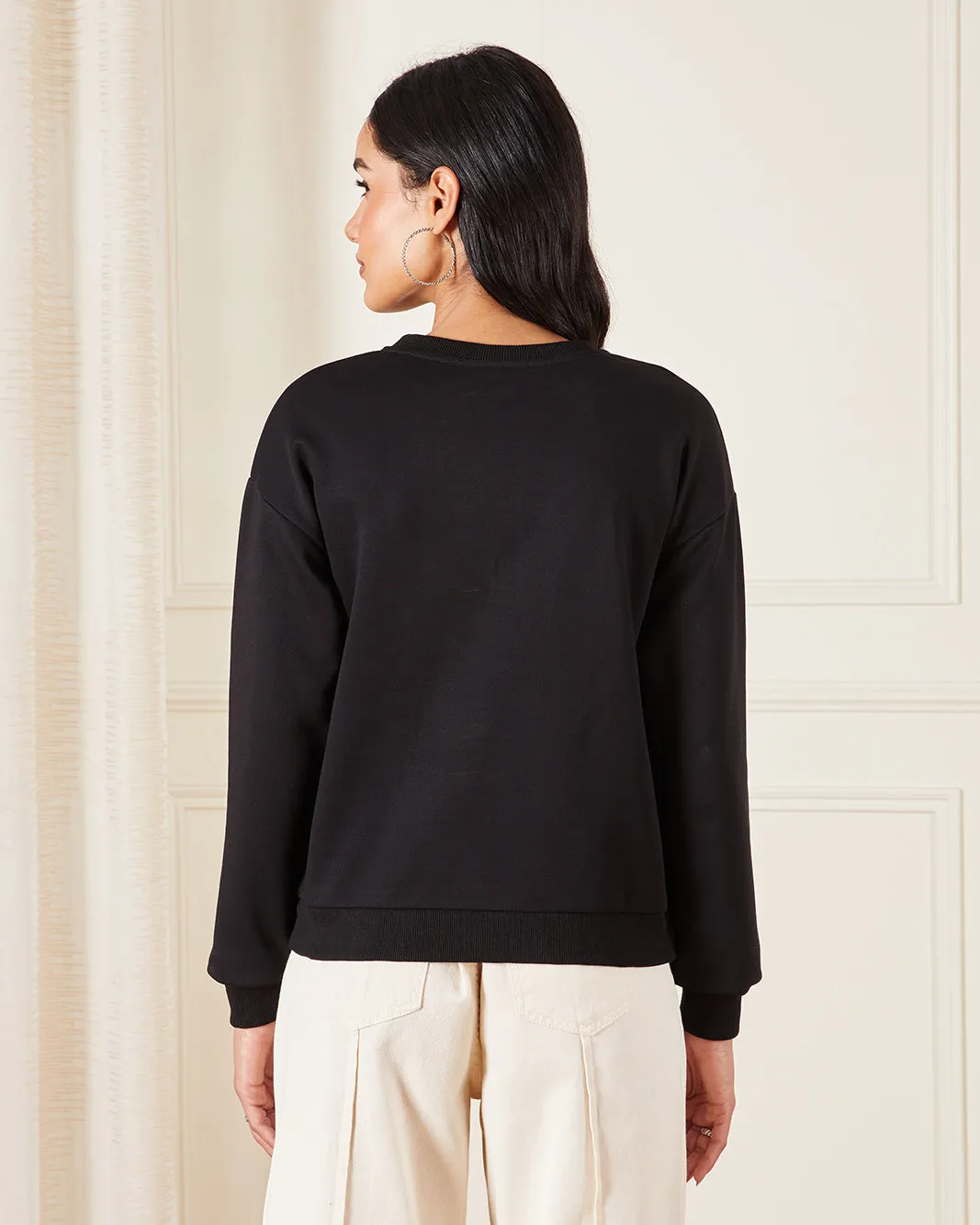 Women Black Plain Sweatshirt sold by Redtag product image thumbnail 3