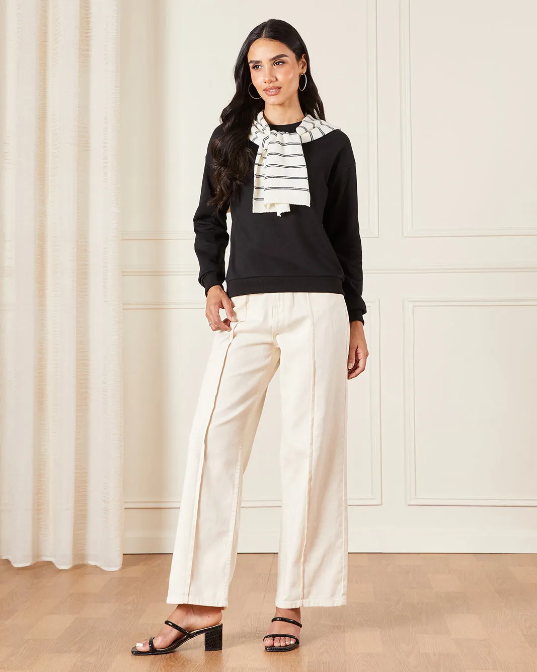 Women Black Plain Sweatshirt sold by Redtag product image thumbnail 2