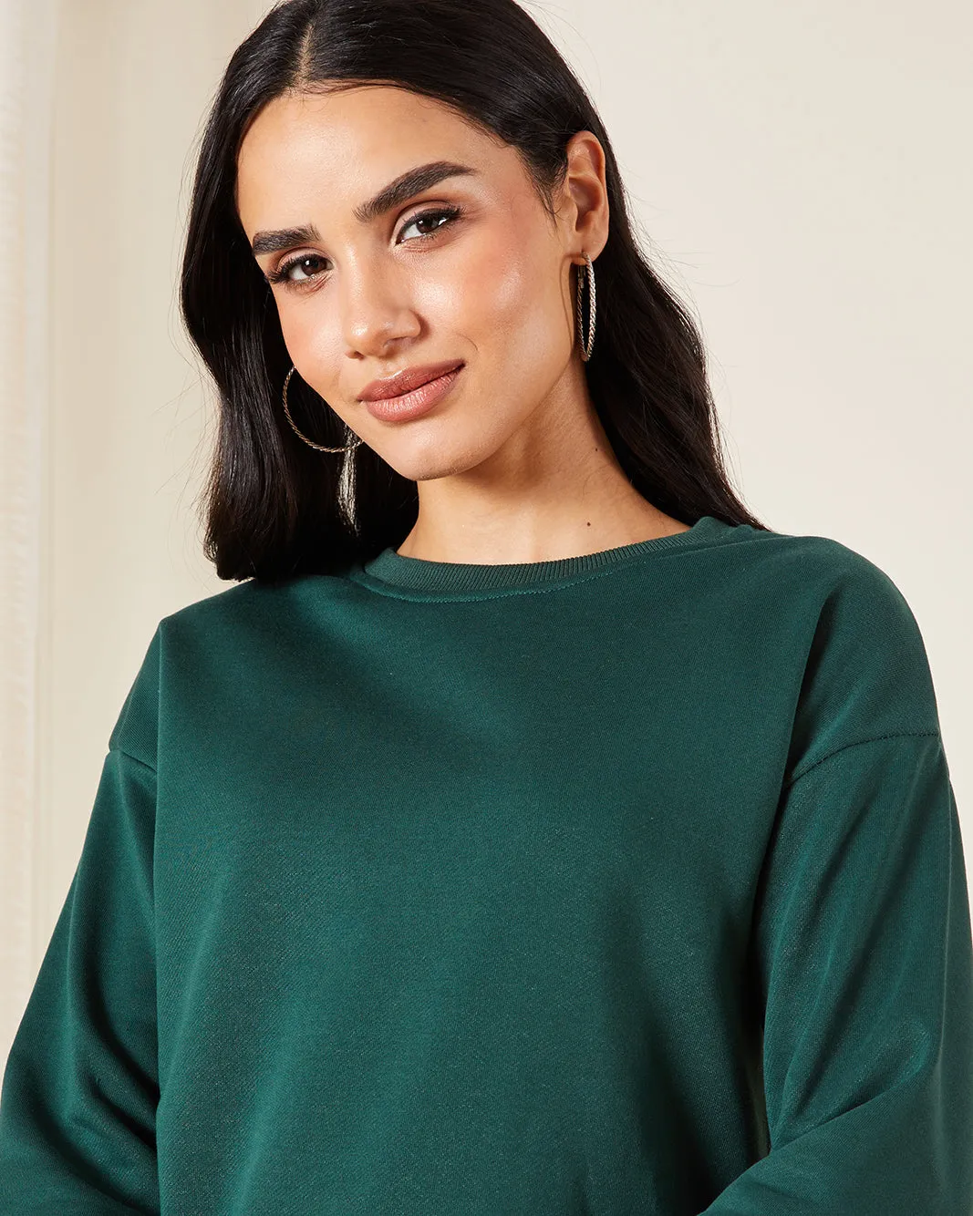 Women Green Plain Sweatshirt sold by Redtag product image thumbnail 4