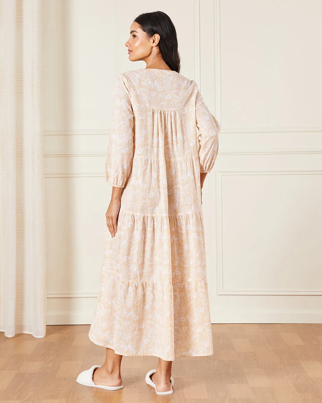 Women Beige All Over Print Nightgown sold by Redtag product image thumbnail 3