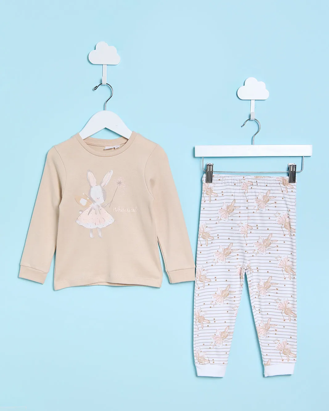 Infant Girls Brown And Blue Bunny Ballerina Pyjama Set(2 Piece) sold by Redtag