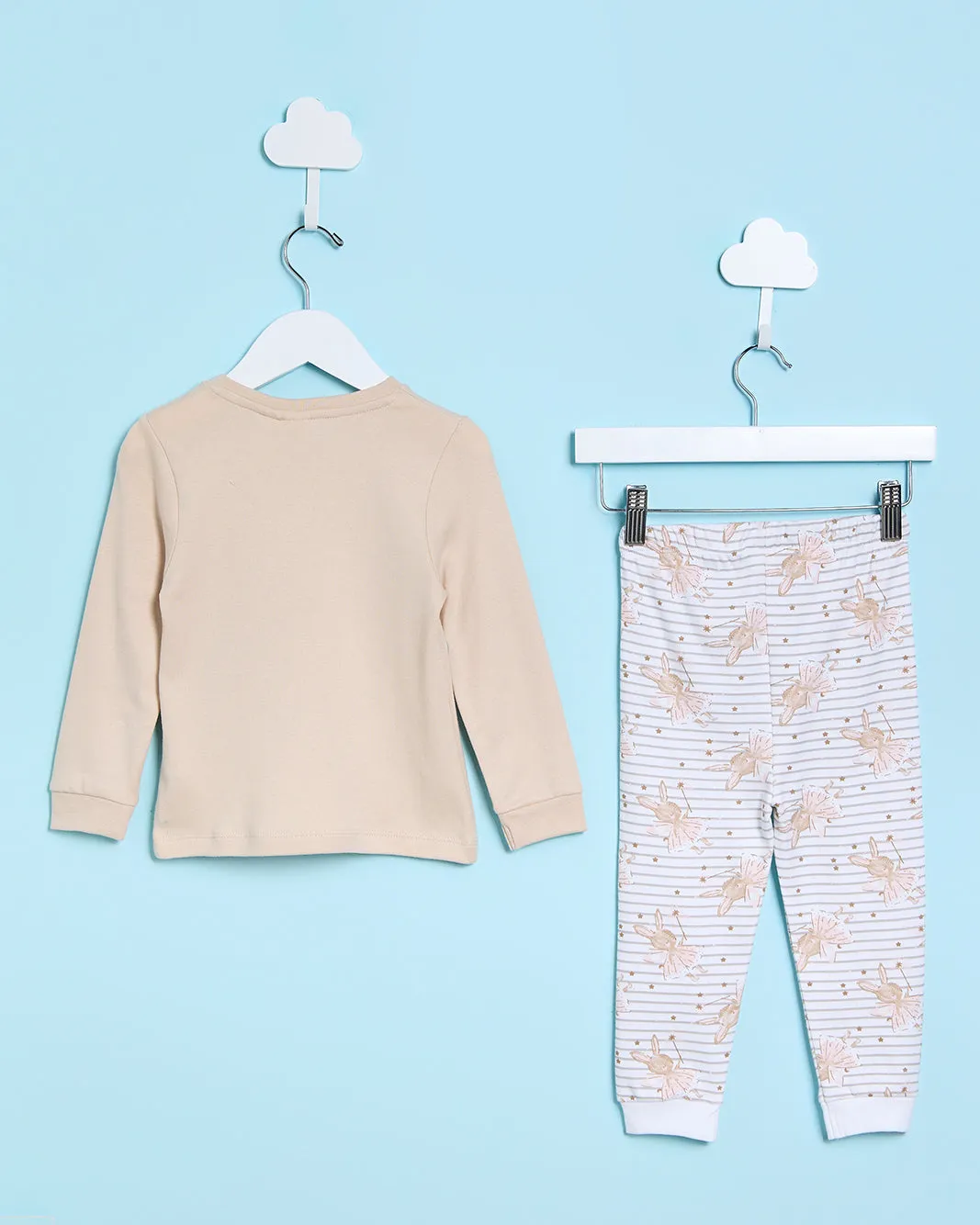 Infant Girls Brown And Blue Bunny Ballerina Pyjama Set(2 Piece) sold by Redtag product image thumbnail 4