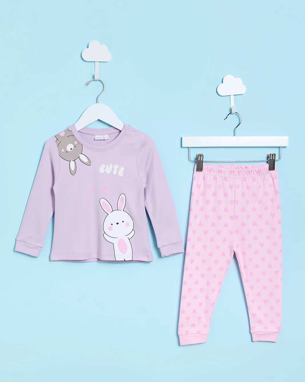 Infant Girls Purple And Pink Printed Pyjama Set(2 Piece) sold by Redtag