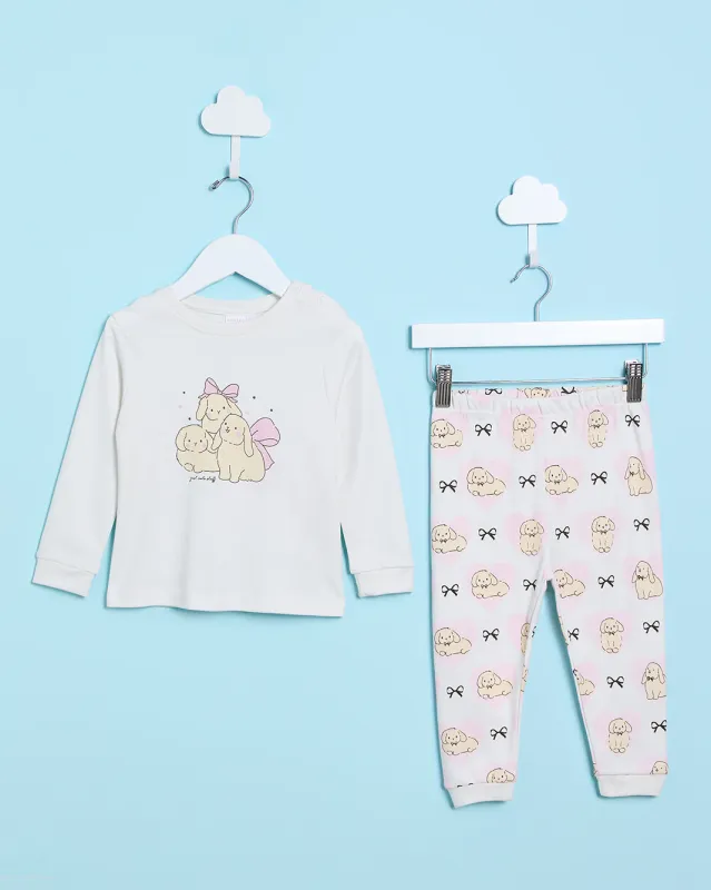 Infant Girls Ivory With All Over Print Pyjama Set(2 Piece) sold by Redtag