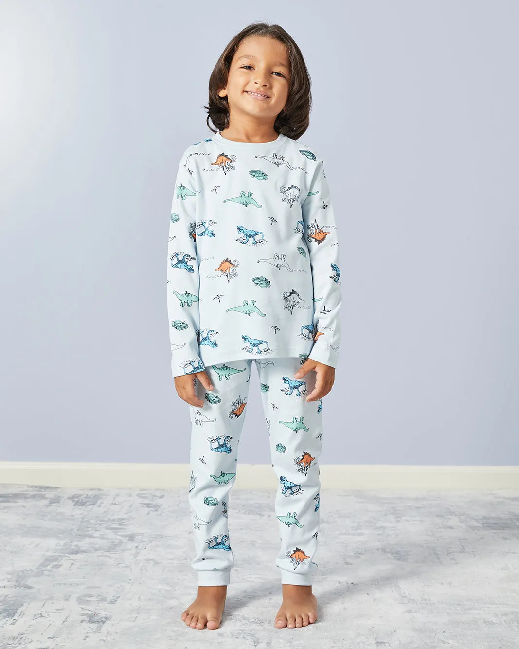 Boys Blue Dino Print Pyjams Set (2 Piece) sold by Redtag