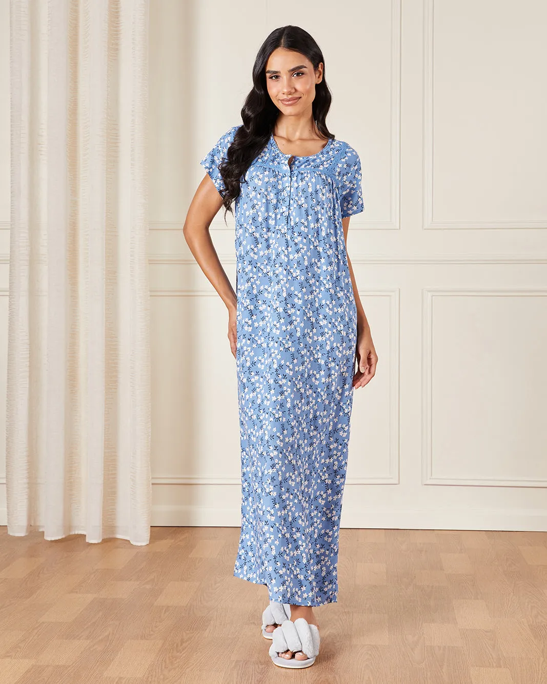Women Blue Printed Nightgown sold by Redtag product image thumbnail 4