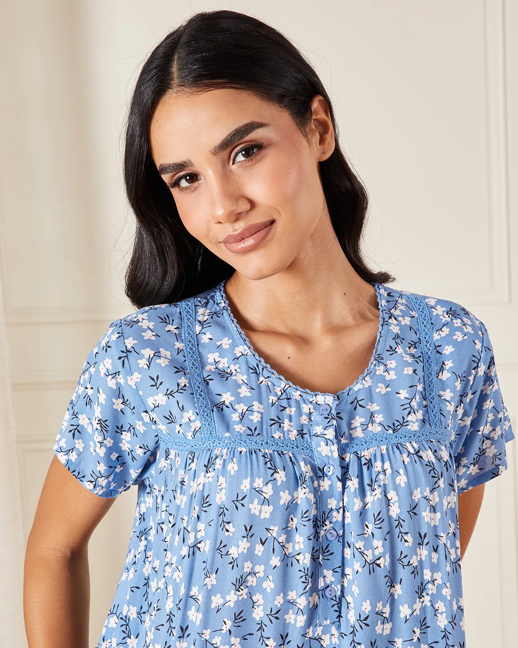 Women Blue Printed Nightgown sold by Redtag product image thumbnail 2