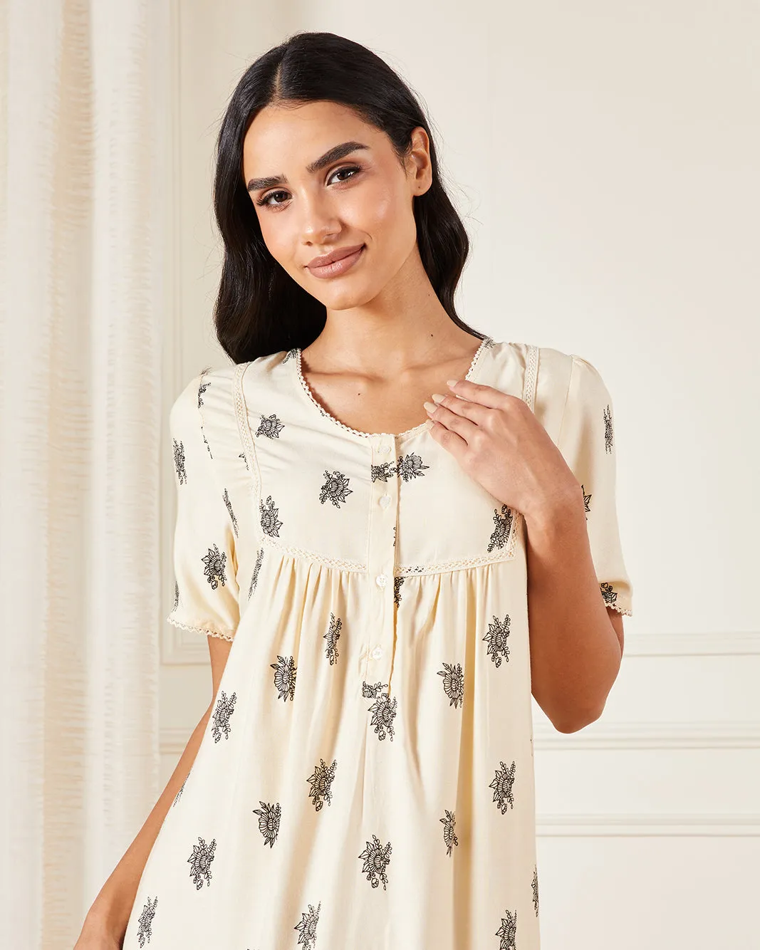 Women Beige Printed Nightgown sold by Redtag product image thumbnail 2