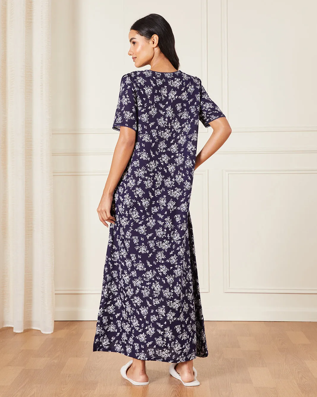 Women Navy Printed Nightgown sold by Redtag product image thumbnail 3