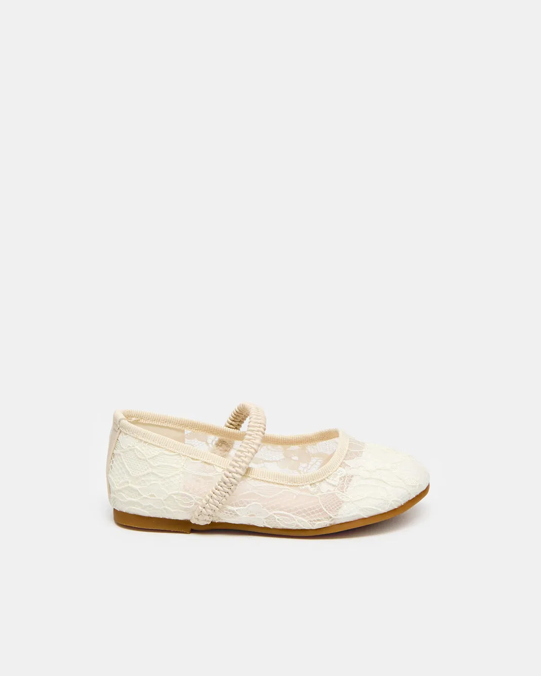 Girls Cream Lace Embellished Ballerina sold by Redtag