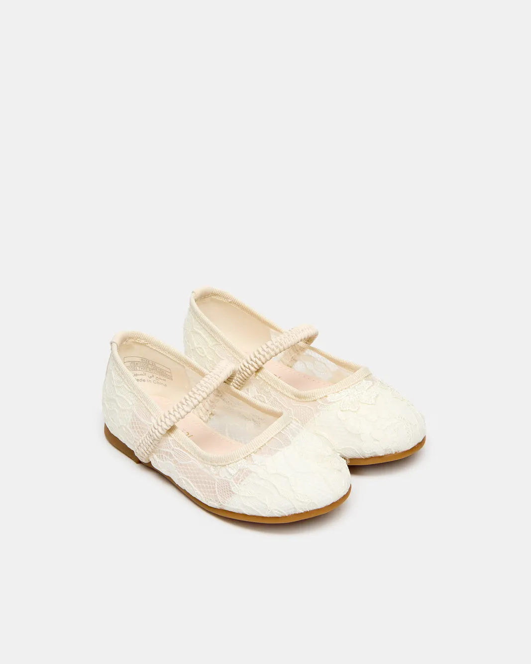 Girls Cream Lace Embellished Ballerina sold by Redtag product image thumbnail 2