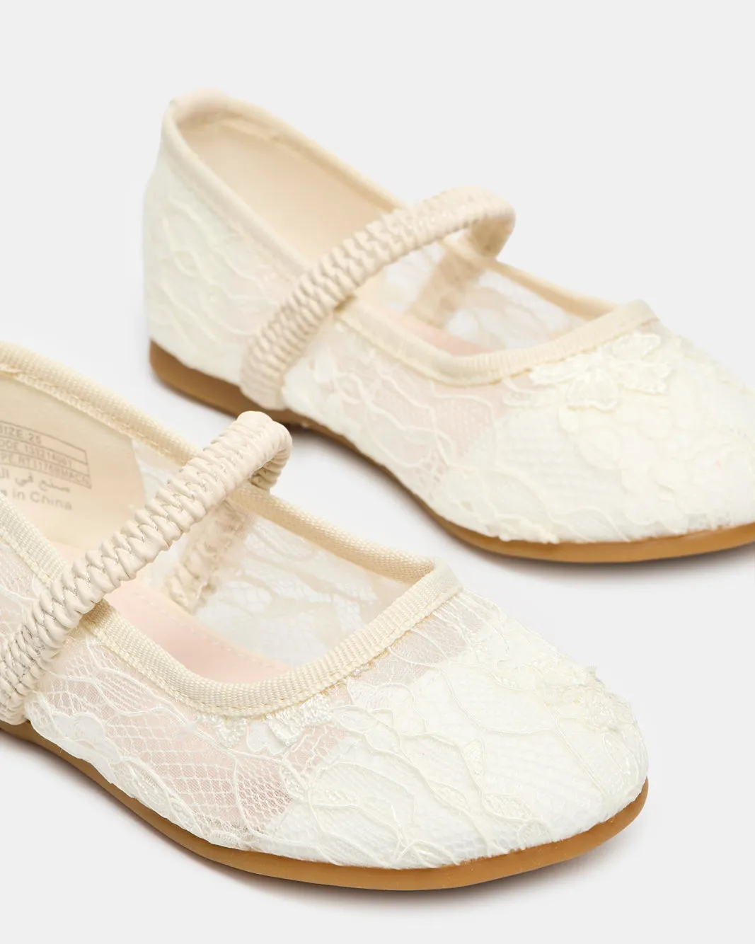 Girls Cream Lace Embellished Ballerina sold by Redtag product image thumbnail 3
