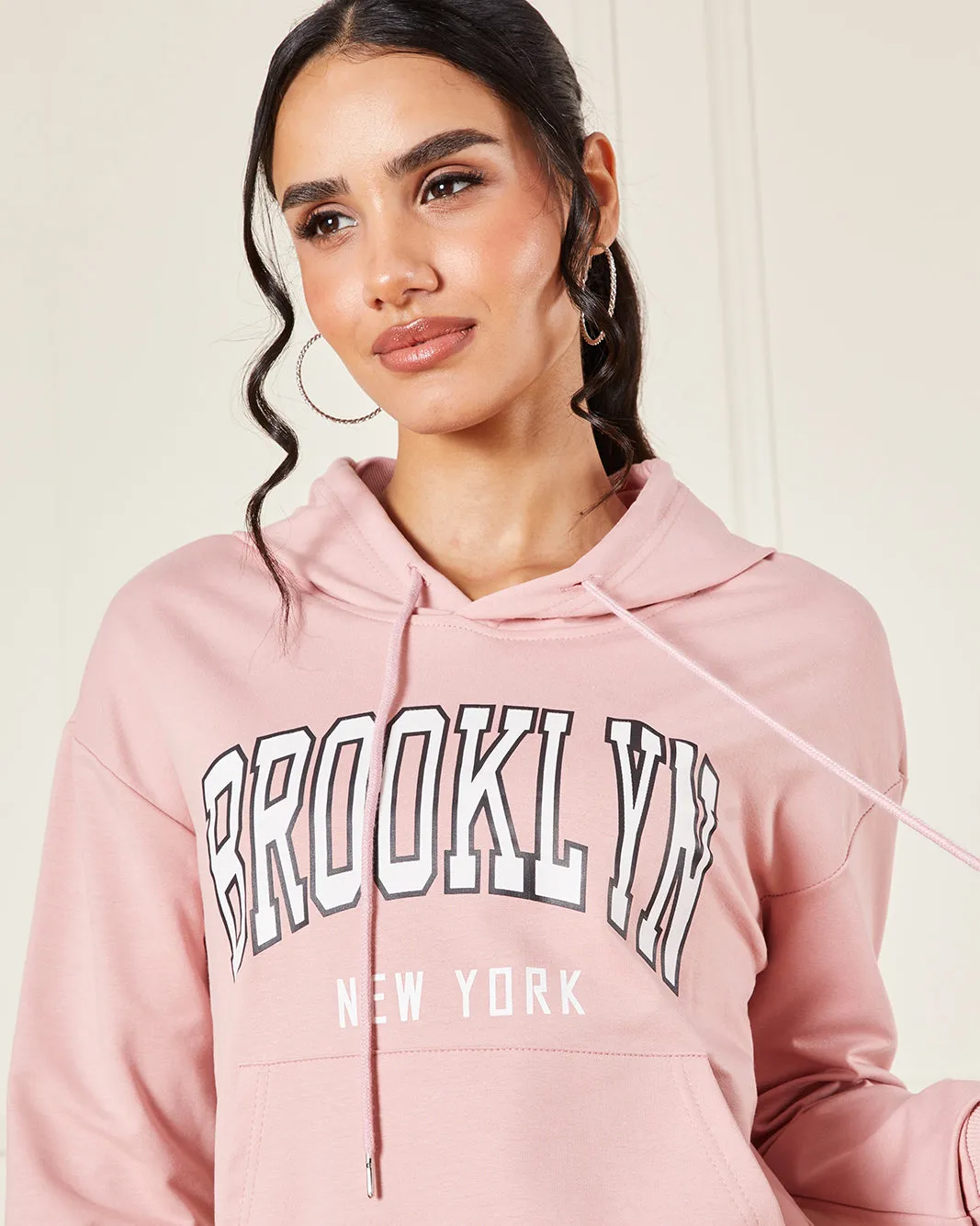 Women Pink Hooded Sweatshirt sold by Redtag product image thumbnail 4