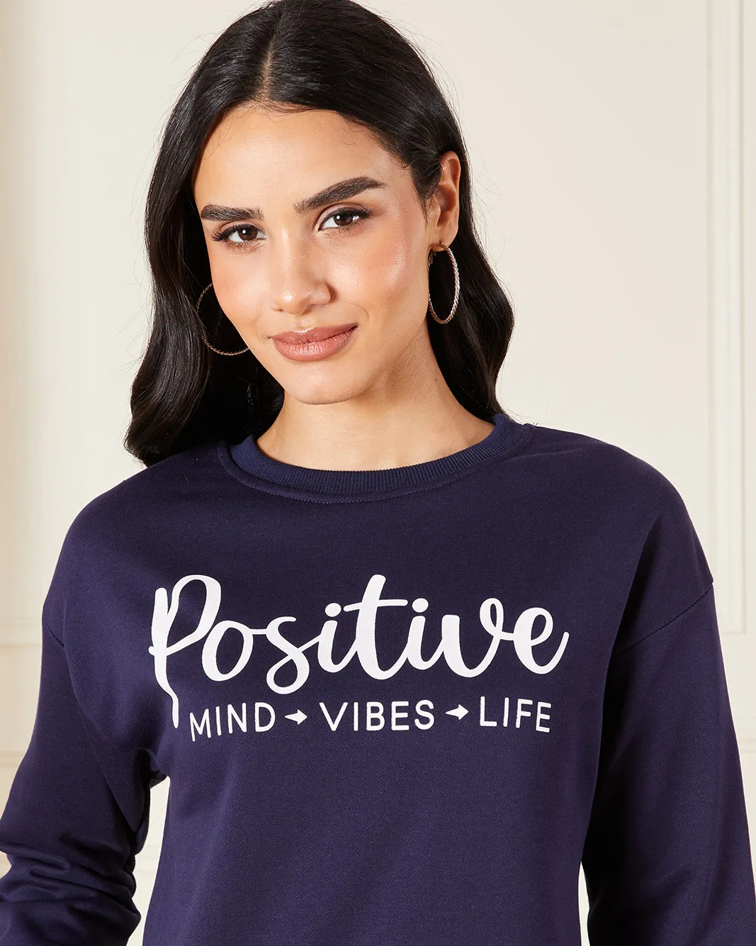 Women Navy Printed Sweatshirt sold by Redtag product image thumbnail 4