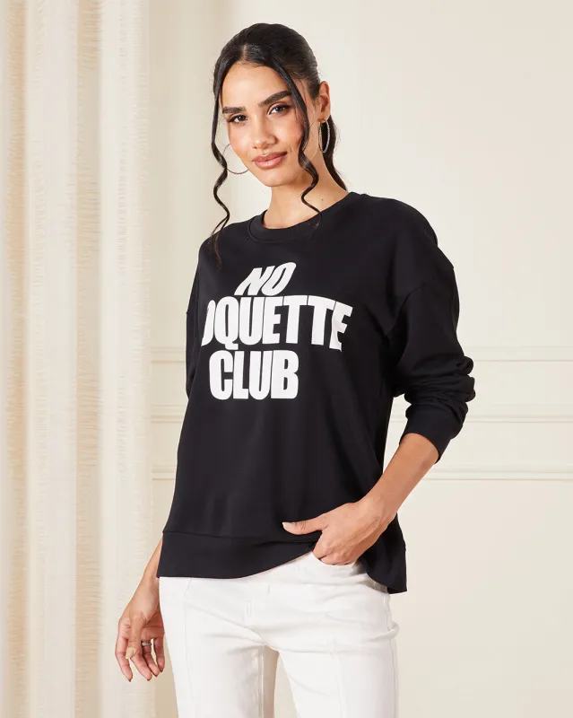 Women Black Printed Sweatshirt sold by Redtag