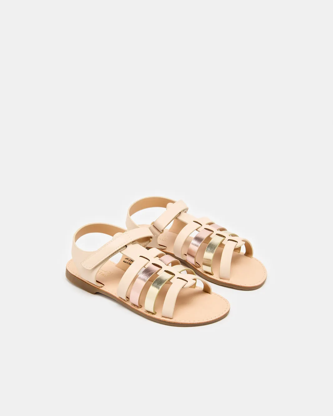 Girls Gold And Cream Strap Sandal sold by Redtag product image thumbnail 2
