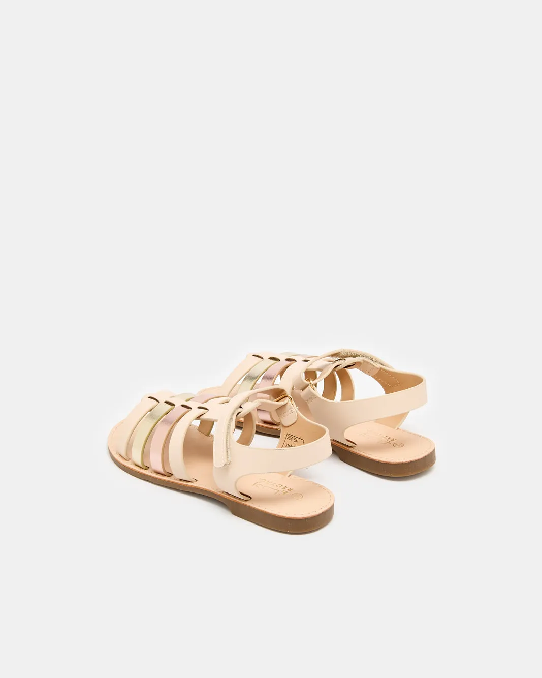 Girls Gold And Cream Strap Sandal sold by Redtag product image thumbnail 3