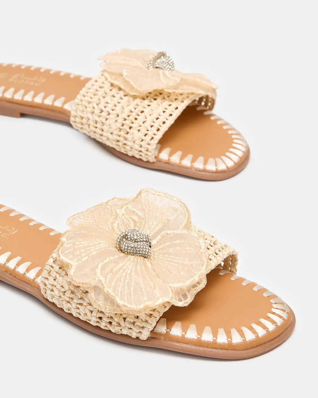 Women Beige Flower Trim Mule sold by Redtag product image thumbnail 4