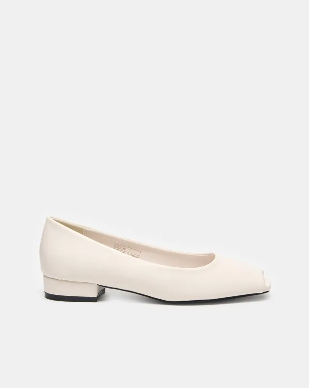 Women White Peep Toe Mule sold by Redtag