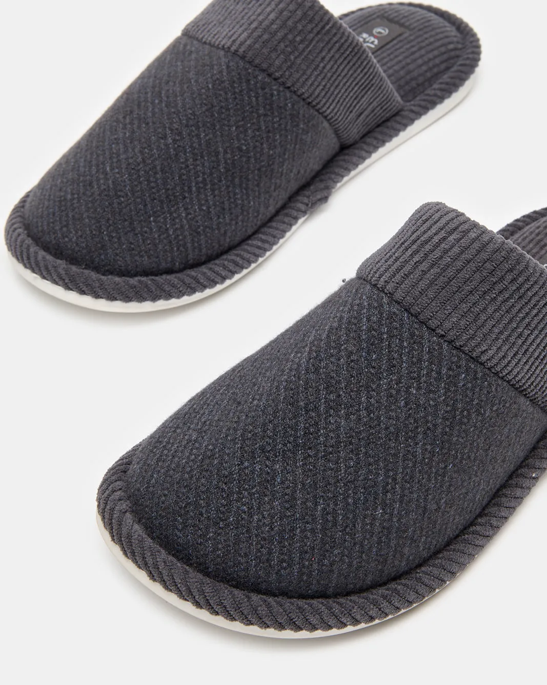 Men Charcoal Textured Slippers sold by Redtag product image thumbnail 3