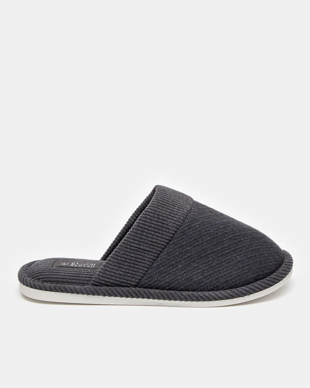 Men Charcoal Textured Slippers sold by Redtag