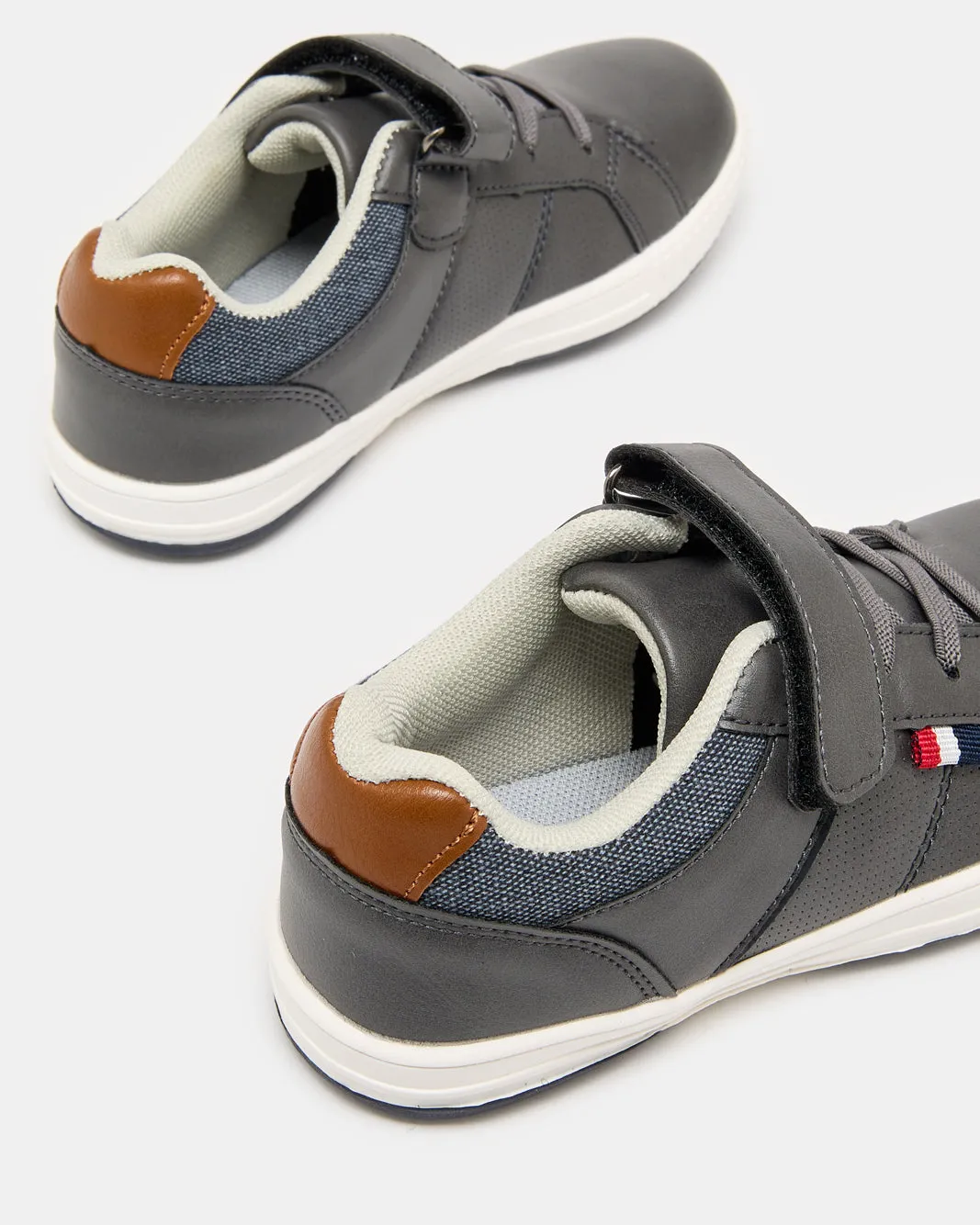 Senior Boys Charcoal Textured Sneakers sold by Redtag product image thumbnail 4