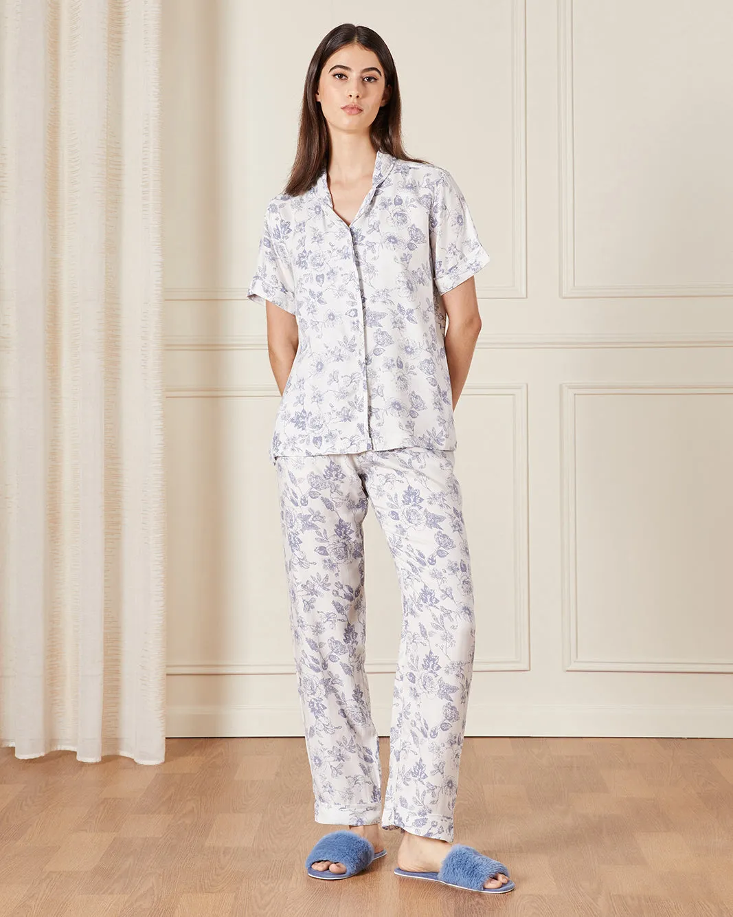 Women White Collared Pyjama Set (2 Piece) sold by Redtag